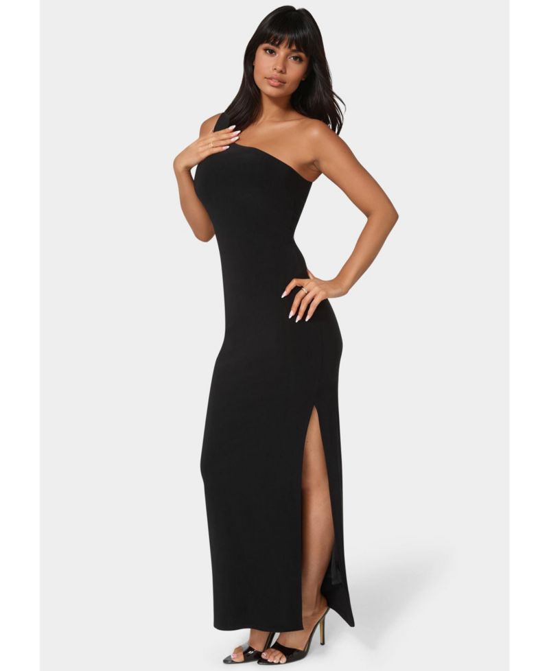Women's One Shoulder High Slit Maxi Dress