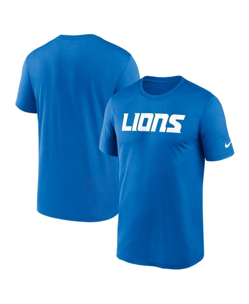 Men's Blue Detroit Lions Primetime Legend Wordmark Performance T-Shirt
