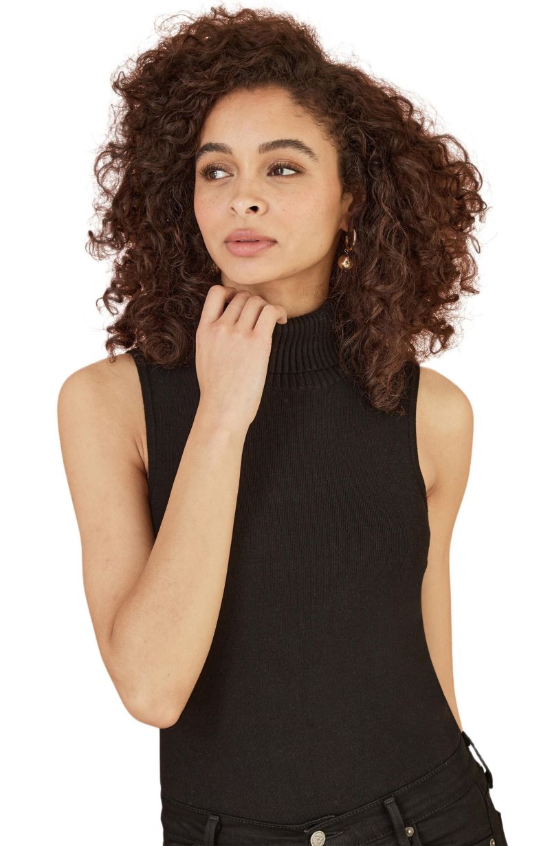 Women's Roll Neck Sleeveless Sweater