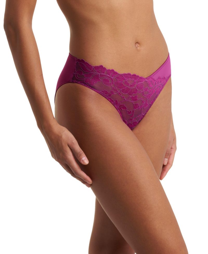 Peony Sheer Floral Lace Medium-Rise Bikini Panty