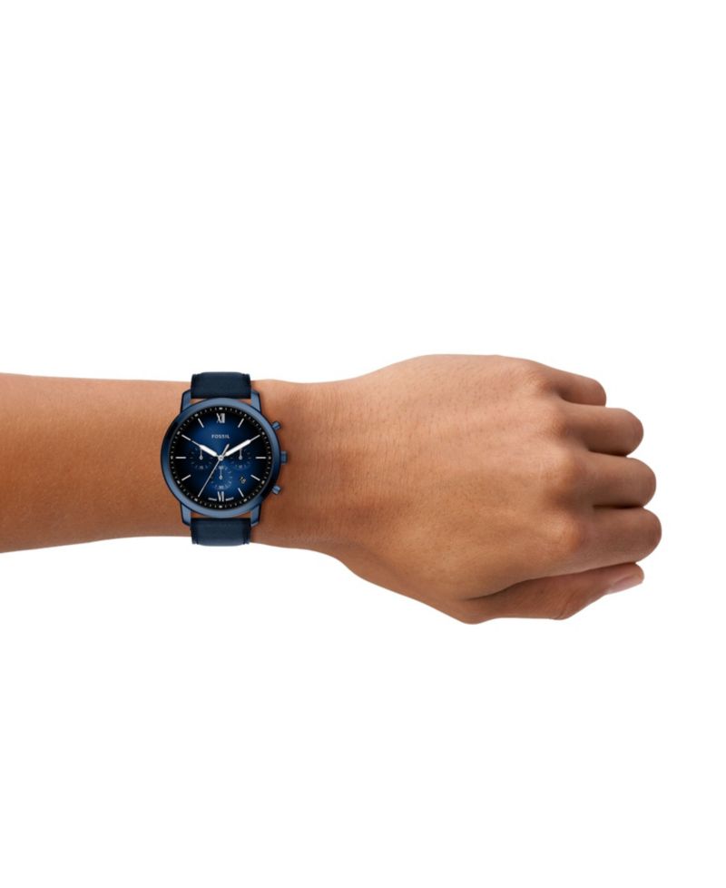 Men's Neutra Chronograph Navy Leather Watch 44mm