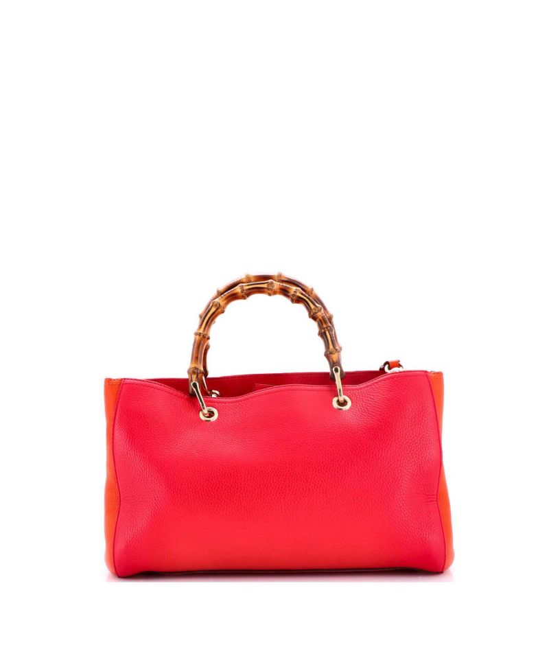 Medium Bamboo Shopper Tote Leather
