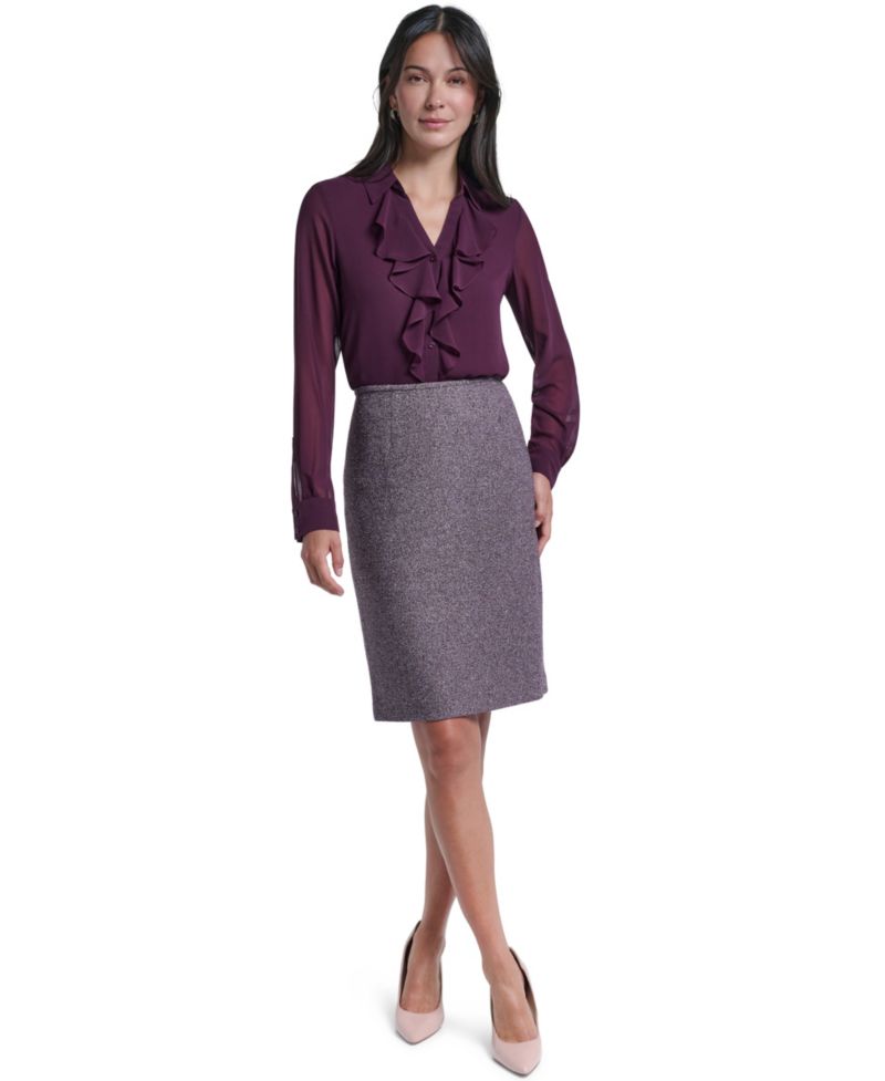 Women's High-Waisted Pencil Knee-Length Skirt