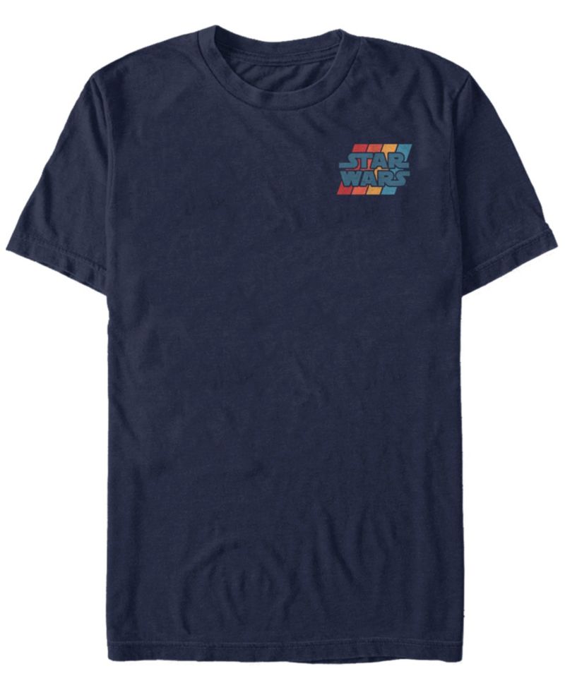 Star Wars Men's Left Chest Rainbow Logo Short Sleeve T-Shirt