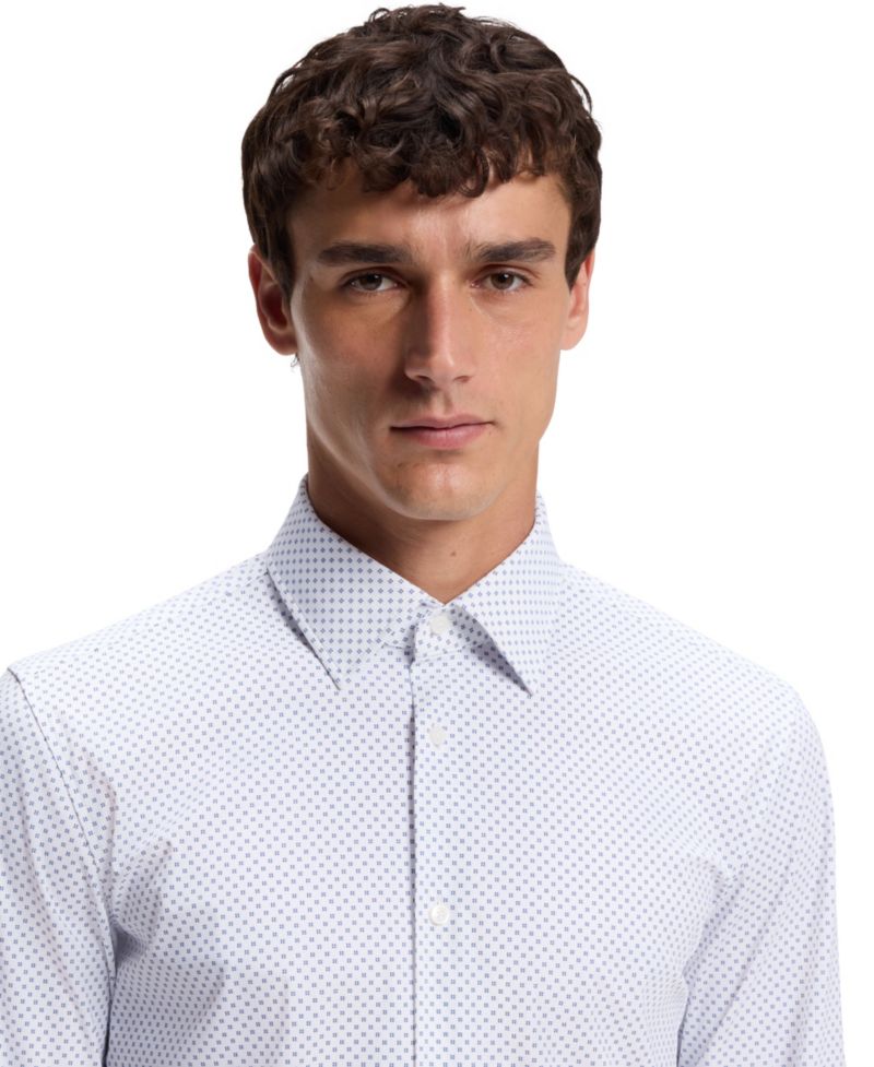 BOSS by Men's Printed Performance-Stretch Fabric Slim-Fit Dress Shirt