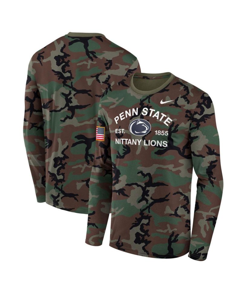 Men's Camo Penn State Nittany Lions 2025 Military Appreciation Legend Dri-FIT Long Sleeve T-Shirt