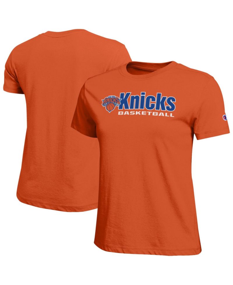 Women's Orange New York Knicks Basketball T-Shirt
