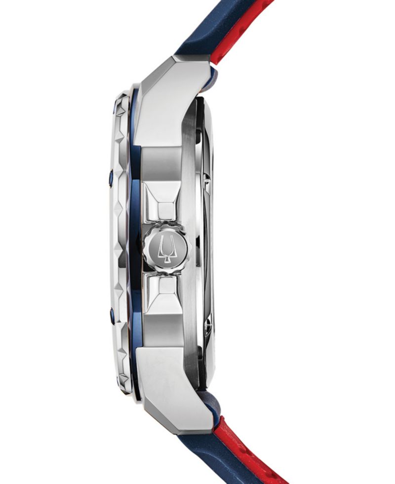 Men's Automatic Marine Star Blue Silicone Strap Watch 45mm