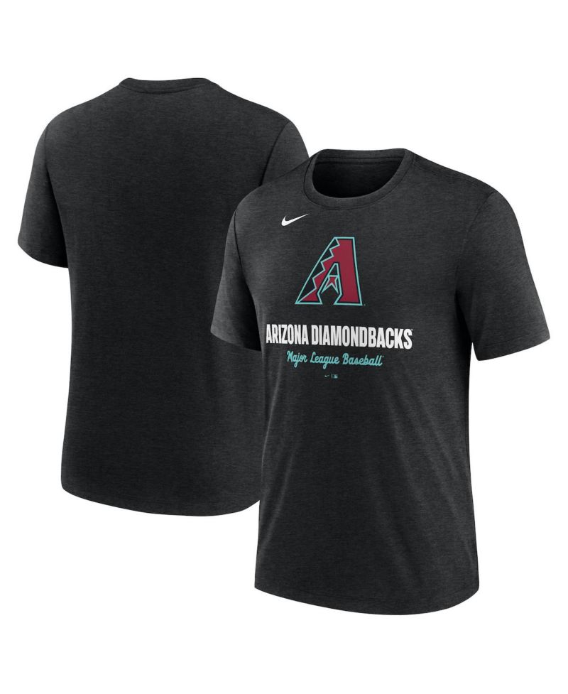 Men's Heather Black Arizona Diamondbacks Logo Tri-Blend T-Shirt