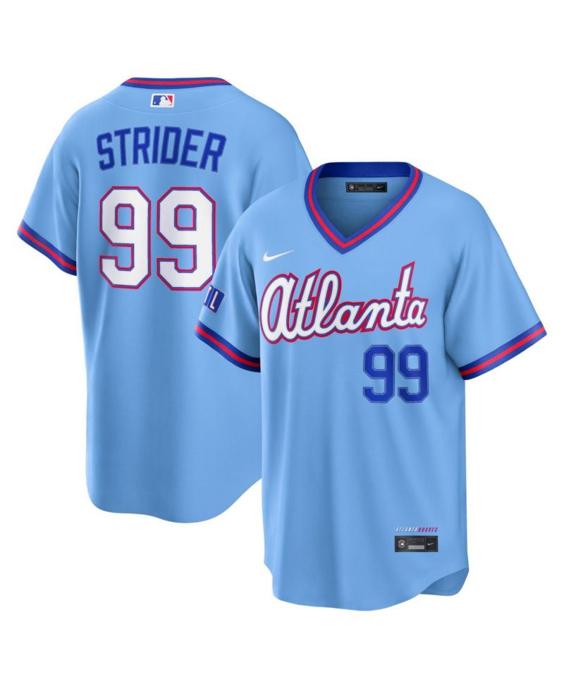 Men's Spencer Strider Powder Blue Atlanta Braves 2026 City Connect Stadium Jersey