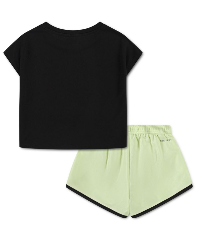 Girls' 2T-6X Lace It Up Crewneck T-Shirt and Shorts, 2-Piece Set