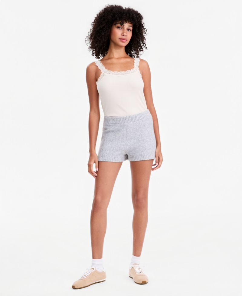 Women's Cable-Knit Pull-On Mid-Rise Shorts