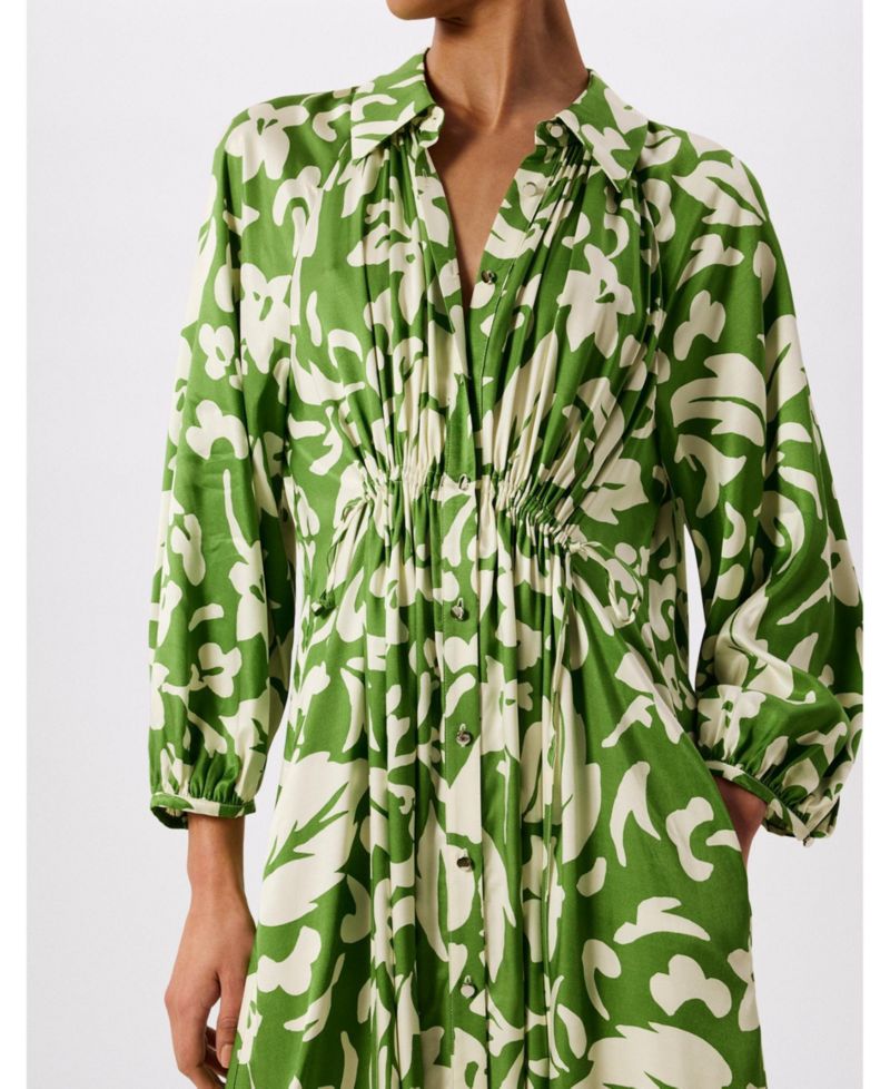 Women's Floral Trapeze Shirt Dress