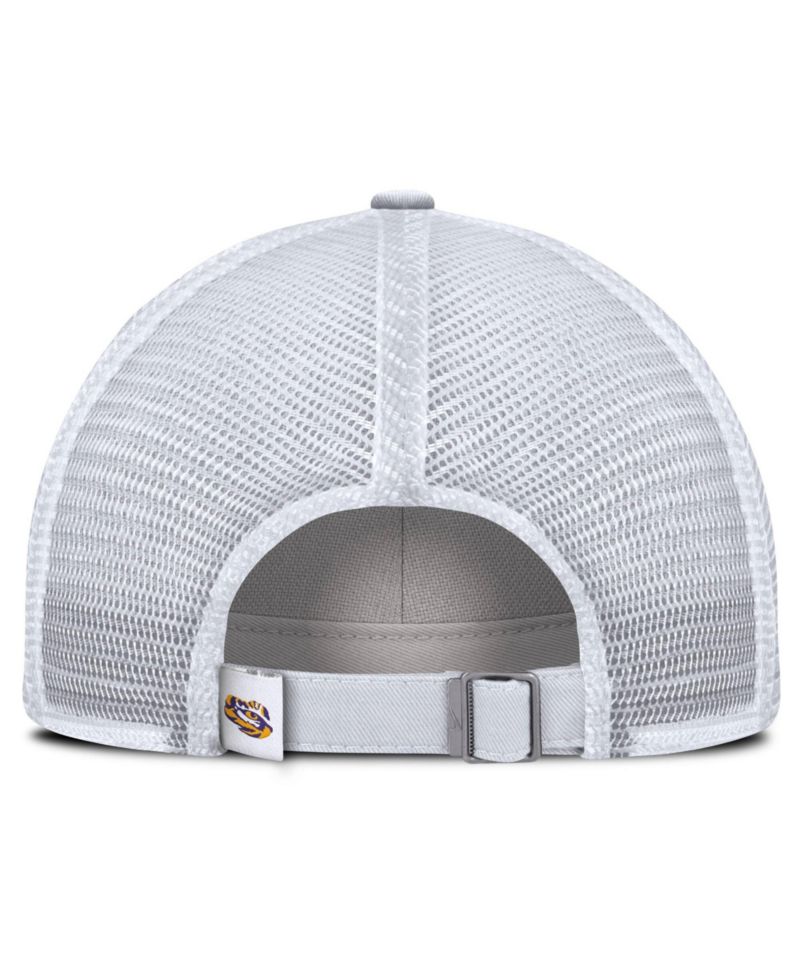 Men's White LSU Tigers Club Campus Trucker Adjustable Hat