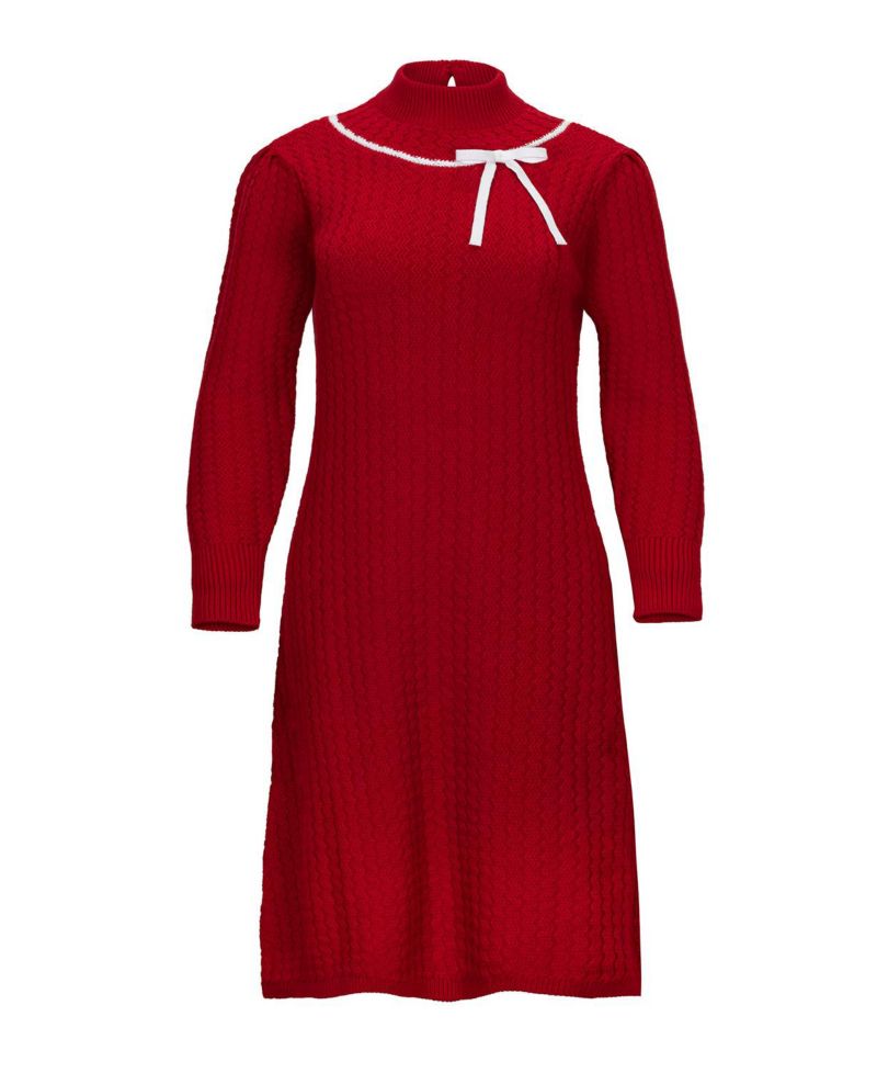 Women's Hope and Henry Organic Mock Neck Cable Sweater Dress