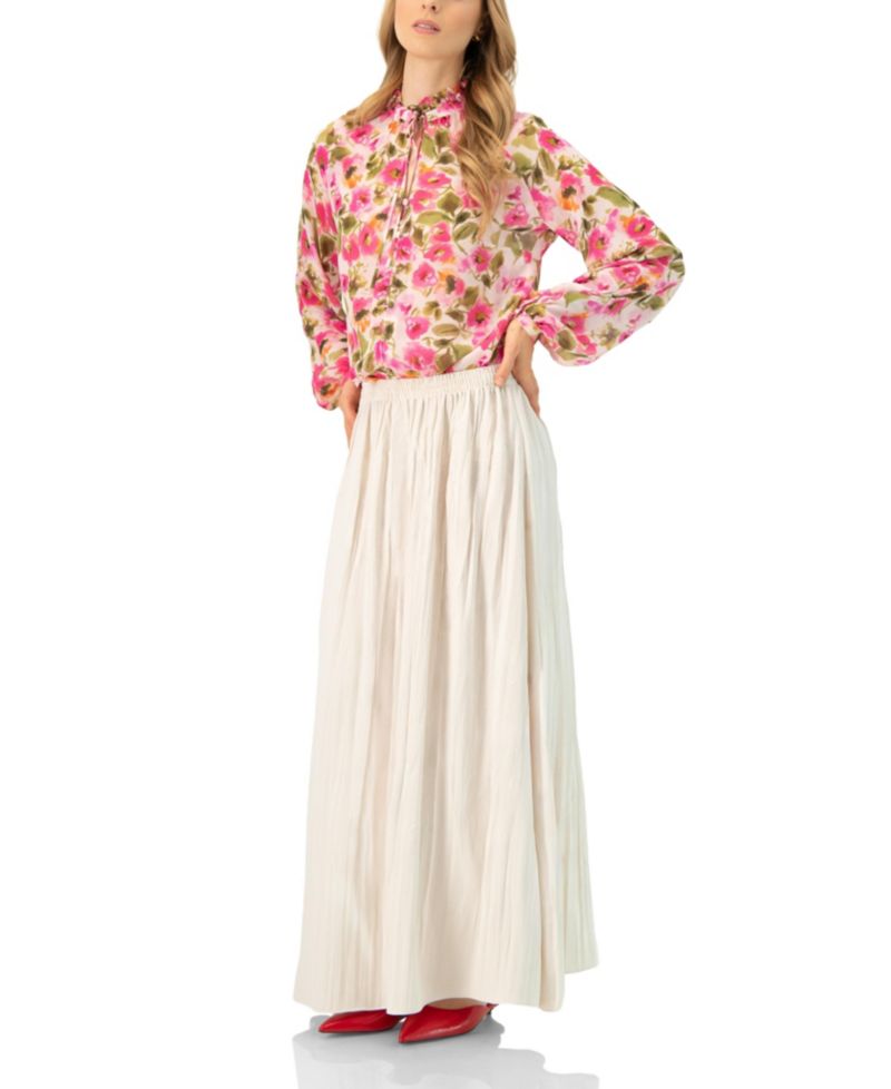 Women's Wide Midi Skirt with Side Slit
