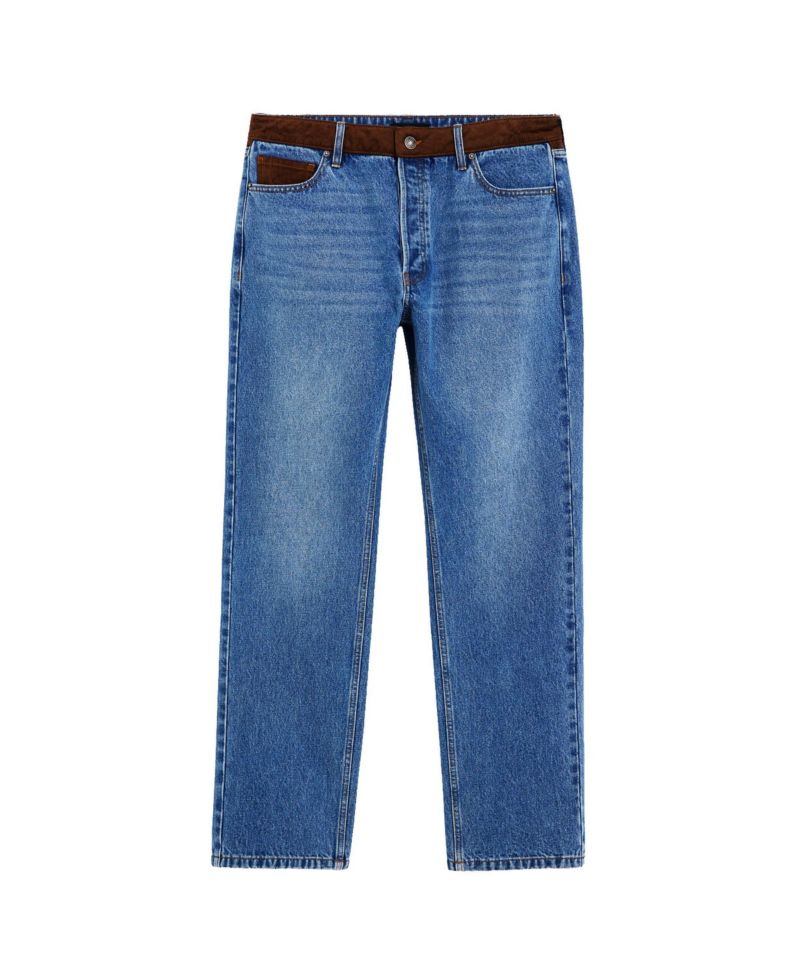 Men's Straight-Leg Ripped Denim Jeans