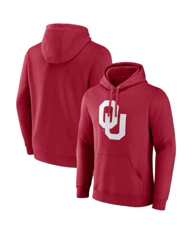 Men's Crimson Oklahoma Sooners Fleece Pullover Hoodie