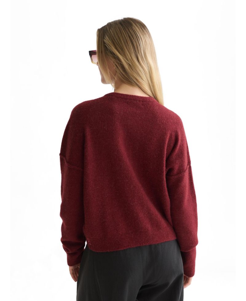Women's Fuzzy Relaxed-Fit V-Neck Cardigan