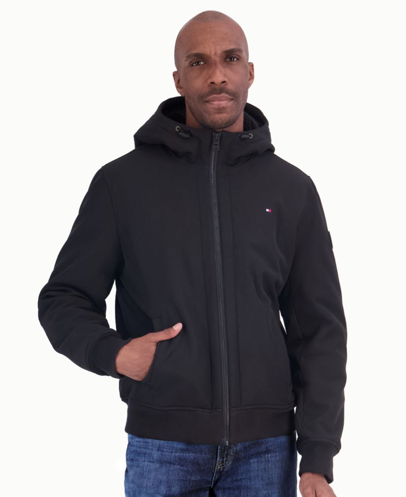 Men's Sherpa Lined Soft Shell Bomber Jacket