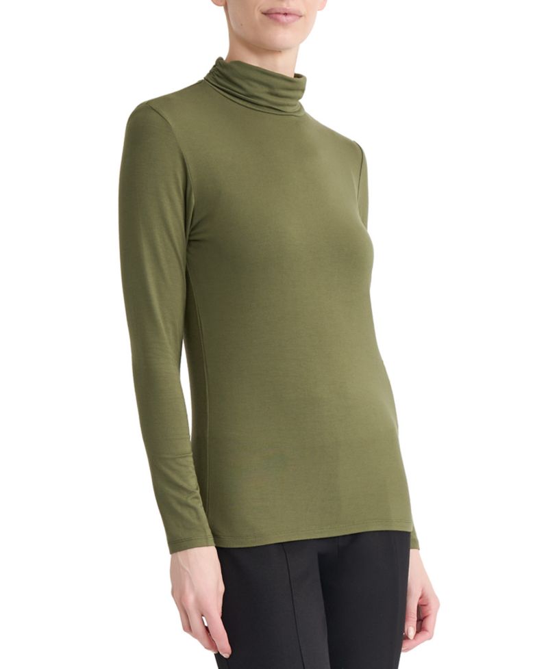 Women's Shirred Pullover Turtleneck Top