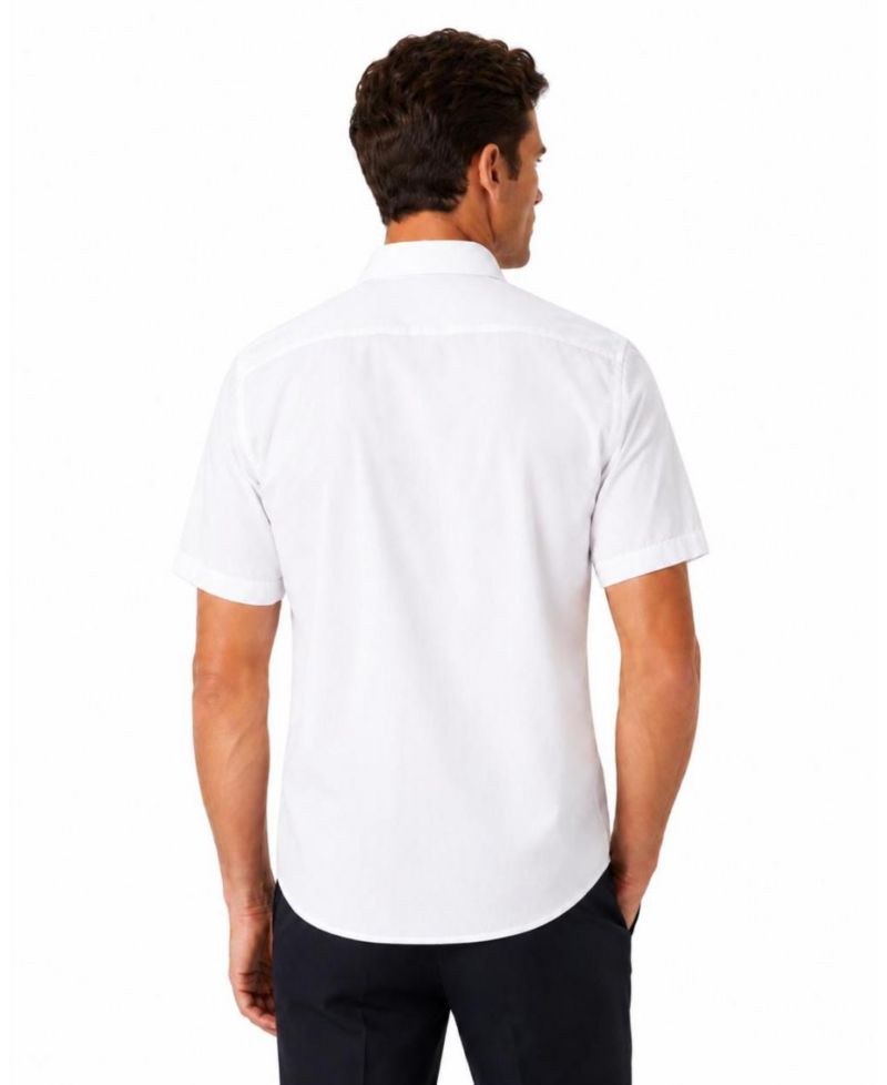 Men's Slim Fit Tone-On-Tone Short Sleeve Shirt