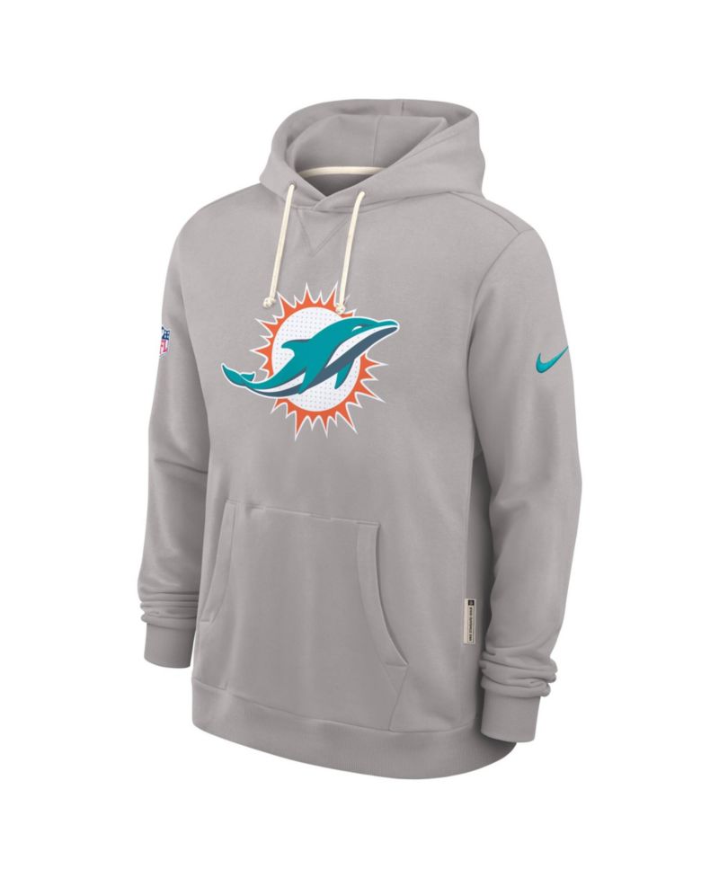 Men's Charcoal Miami Dolphins Sideline Standard Issue Initial Home Dri-FIT Hoodie