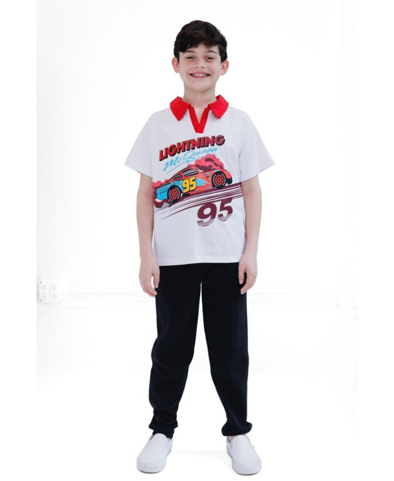 Boy's (5-12) Lightning McQueen 2-Piece Polo and Pants Set