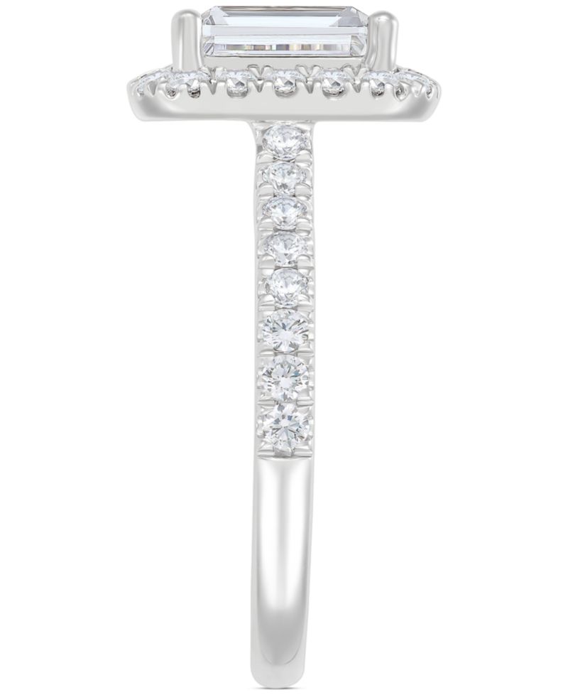 IGI Certified Lab Grown Diamond Emerald Halo Engagement Ring (2-3/4 ct. t.w.) in 14k White Gold