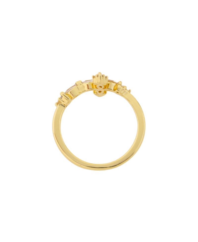 Gold-Tone Cubic Zirconia Cross Ring