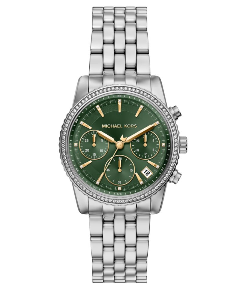Women's Bryant Chronograph Silver-Tone Stainless Steel Watch, 35mm