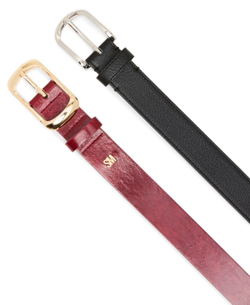 Top Stitched Center Bar Hardware 2-Pack Belt Set