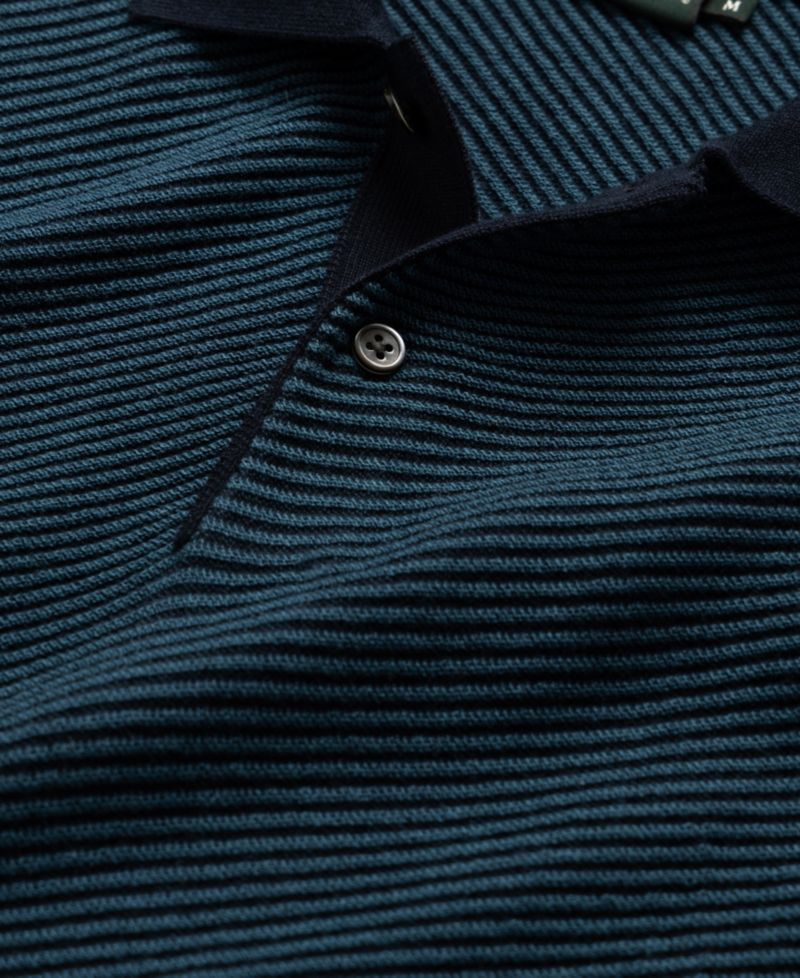 Rodd Gunn Men's Benford Bay Cotton Textured Knit Polo Shirt