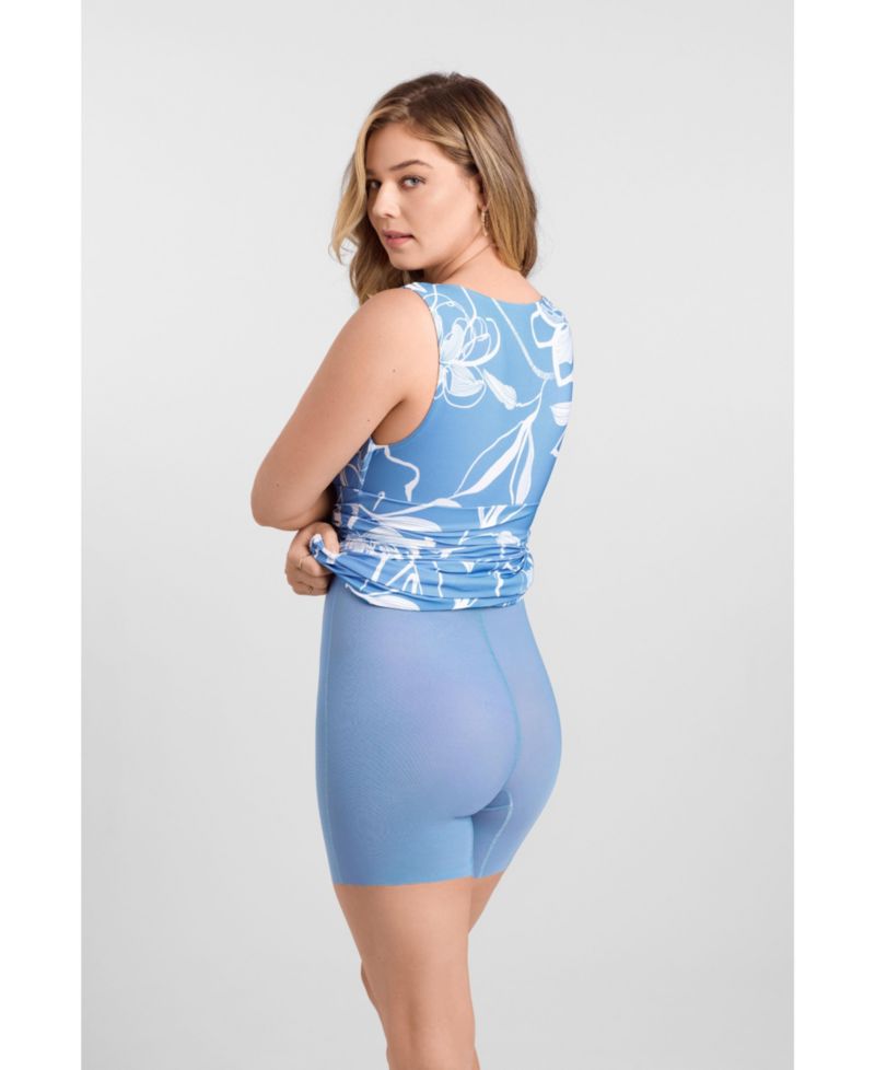Women's Sculpting Shapewear Shirred Waist V-Neck Mini Dress