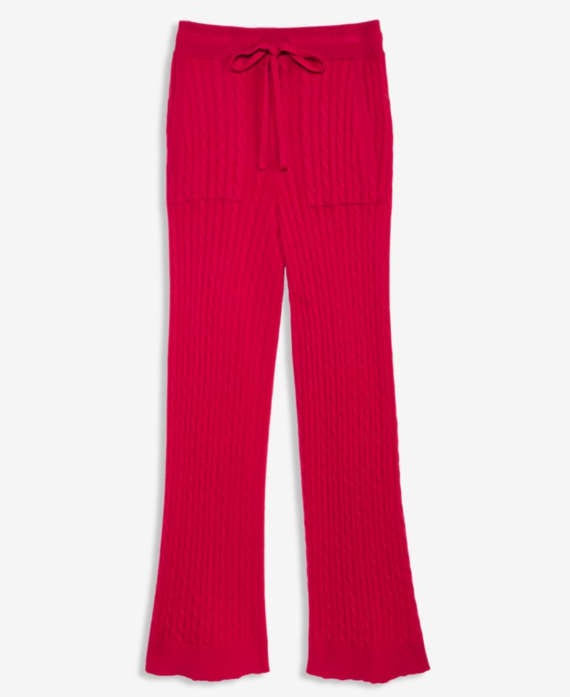 Women's Cable-Knit Wide-Leg Pants