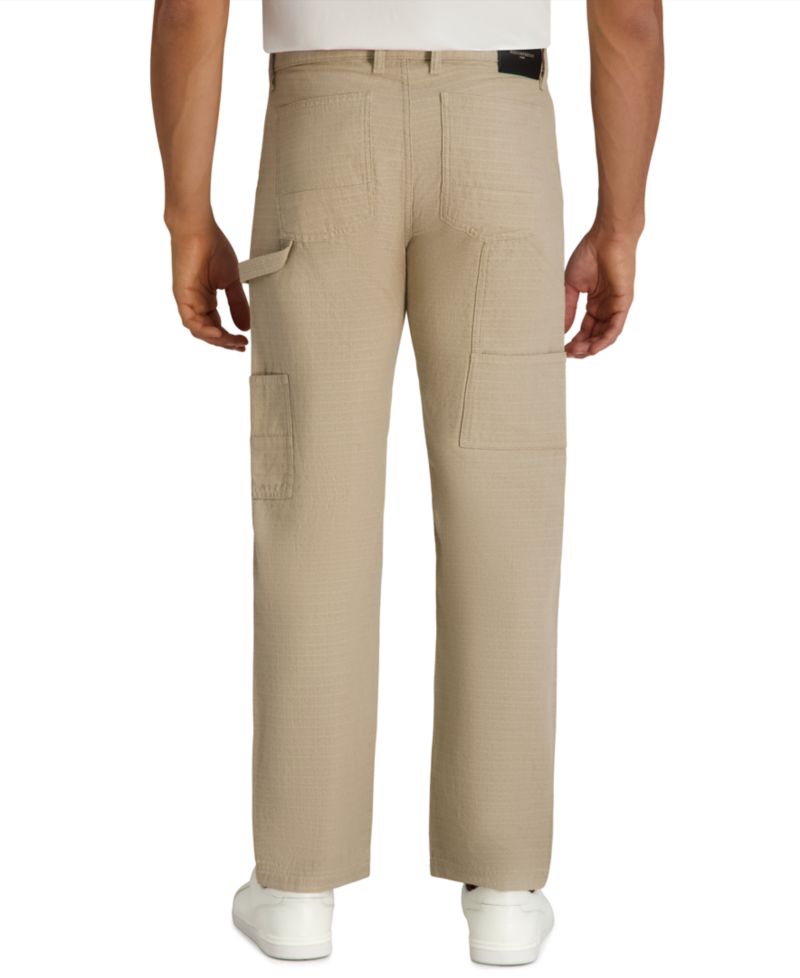 Men's Regular-Fit Textured Carpenter Pants