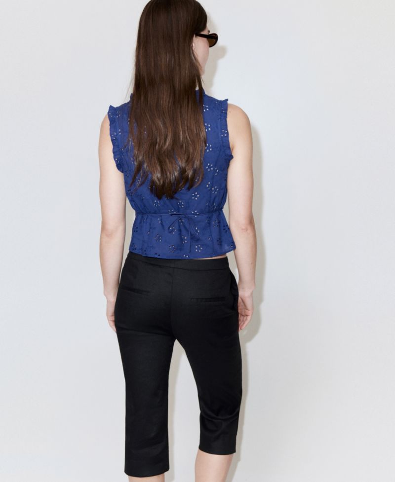 Women's Openwork Embroidery Cotton Blouse