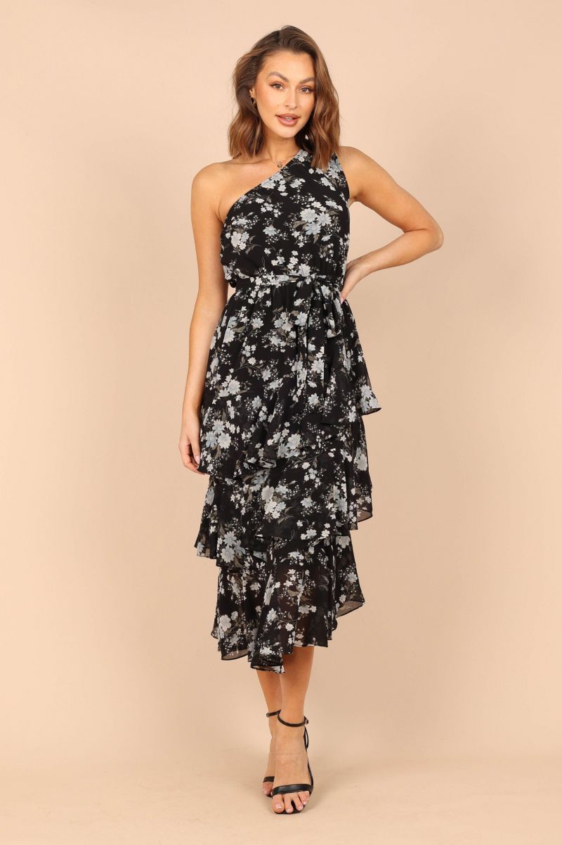Women's Brigette One Shoulder Tiered Midi Dress