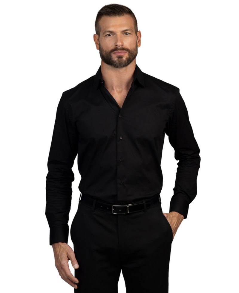Men's Solid Slim-Fit Dress Shirt