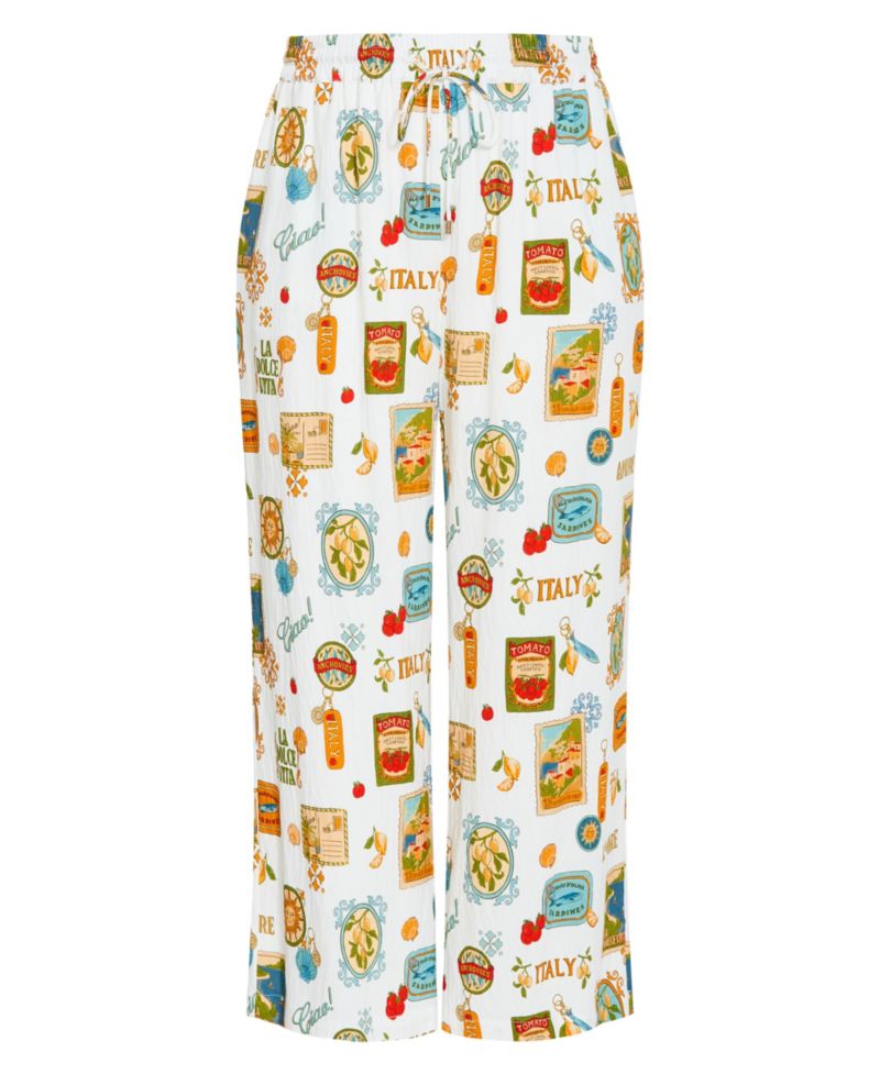 Plus Size Amore Print Wide Leg Pant