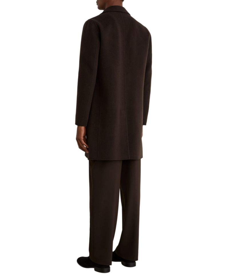 Men's Knight Single-Breasted Wool-Blend Brushed Overcoat