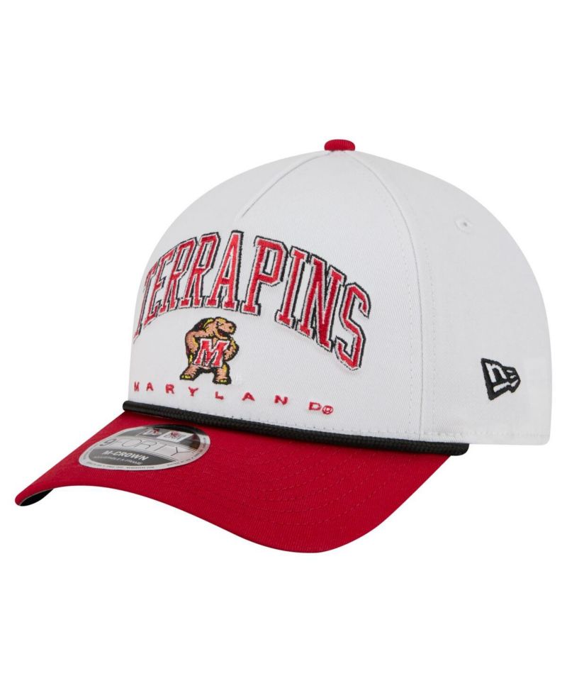 Men's White/Red Maryland Terrapins Arch Two-Tone Rope 9FORTY A-Frame M-Crown Adjustable Hat