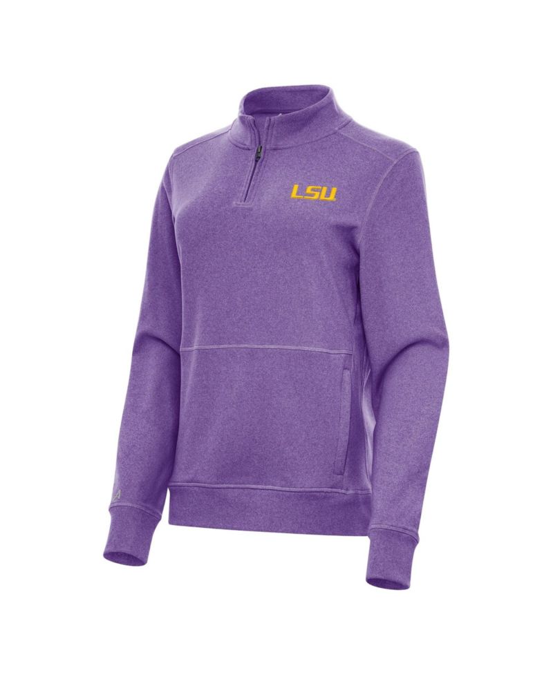 Women's Heather Purple LSU Tigers Crush Quarter-Zip Fleece Sweatshirt