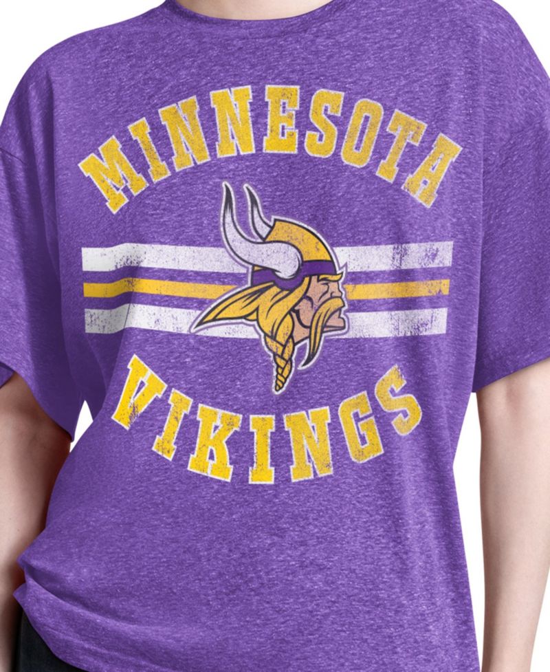 Women's Purple Minnesota Vikings Jump Shot Boyfriend Tri-Blend T-Shirt