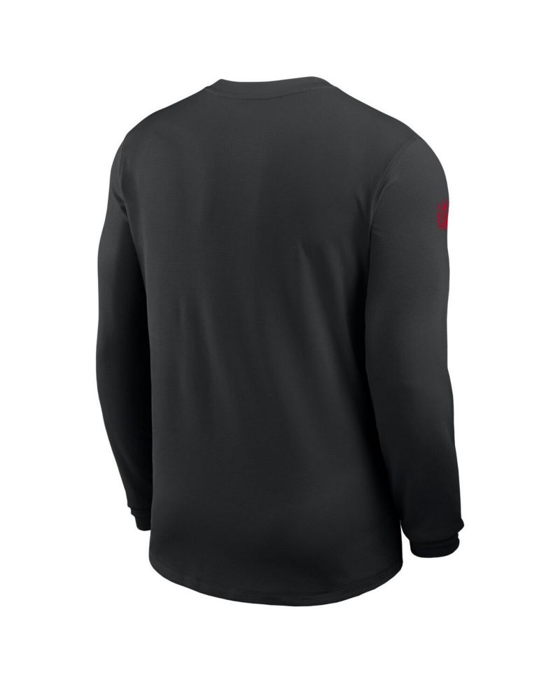 Men's Black Atlanta Falcons Sideline Coach UV Performance Long Sleeve T-Shirt