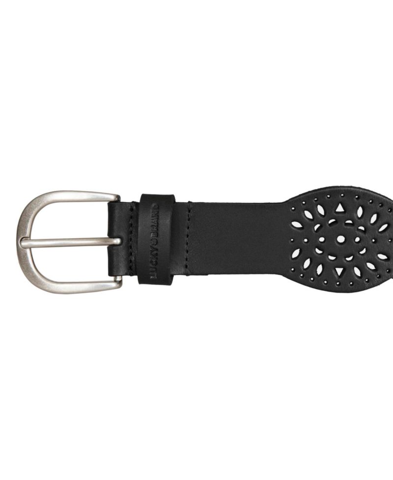 Women's Perforated Scalloped Edge Leather Belt