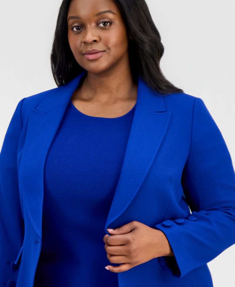 ASL Plus Size Peak Lapel One-Button Blazer