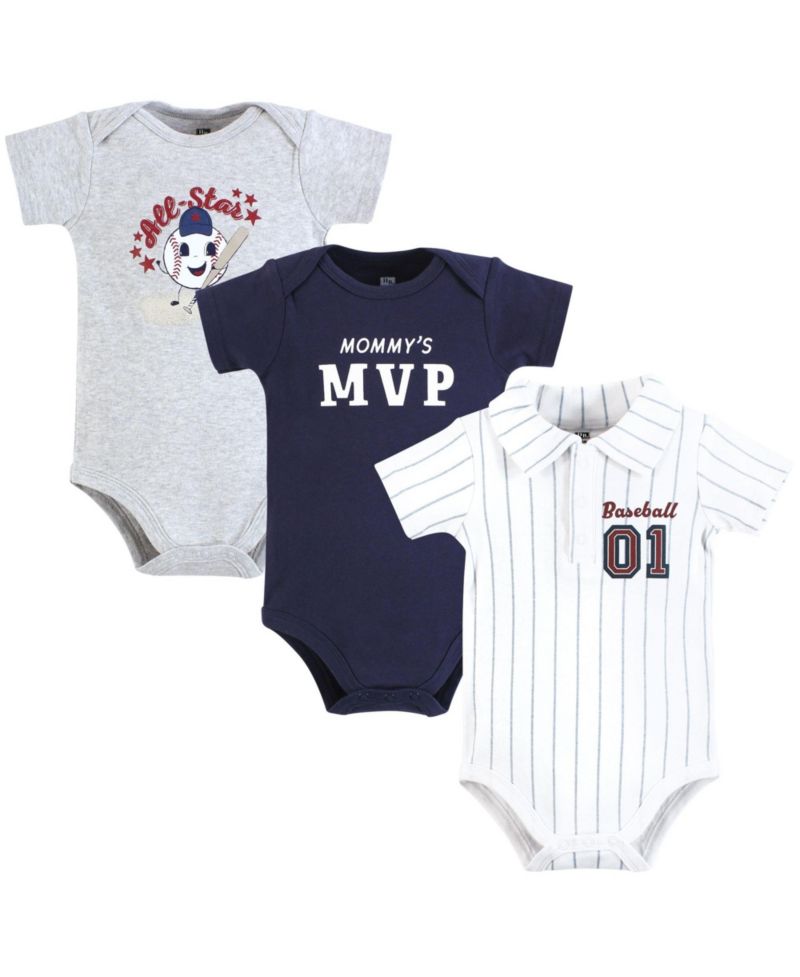 Baby Boys Hudson Triple Pack of Essential Cotton One-Piece Rompers