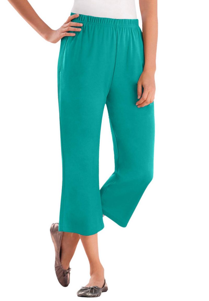 Women's Within 7-Day Elastic-Waist Stretchy Knit Capri
