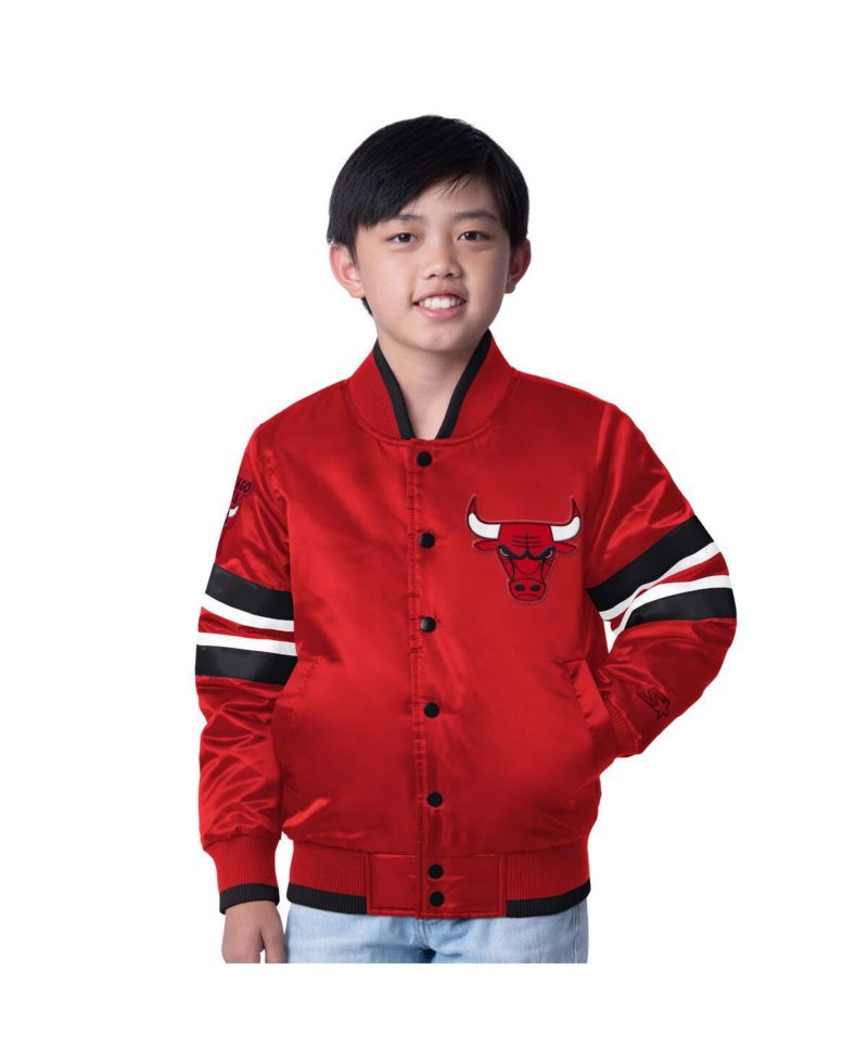 Big Boys and Girls Red Chicago Bulls Scout Varsity Full-Snap Jacket